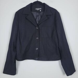 Vintage Savannah Womens Size 10 Wool Blazer 4 Button Closure Pocket Long Sleeves